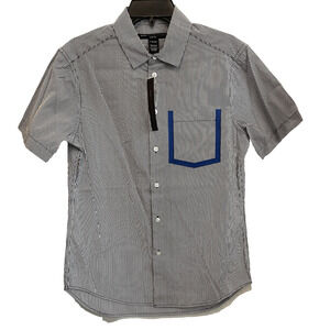 Marc Jacobs Men's Button Up Shirt XS Striped Slim Fit 🔥NEW🔥$188 Retail Phantom